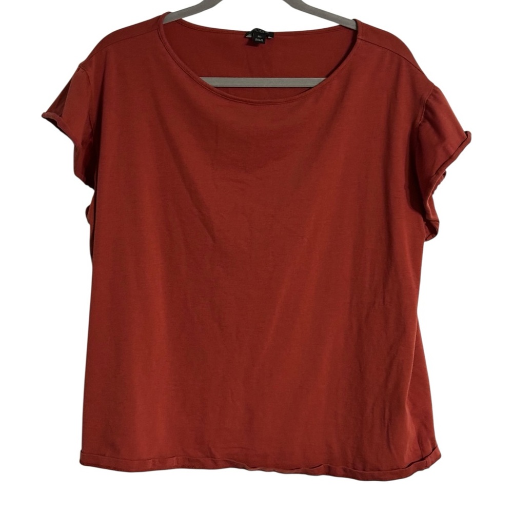 Ann Taylor Terracotta Short Flutter-Sleeve Top MSRP $60